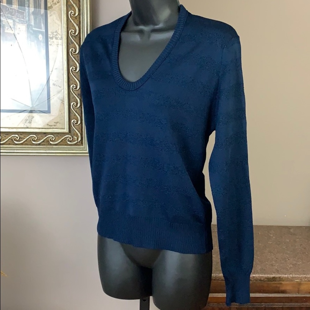 Givenchy Sport V-Neck Sweater Blue Sz S